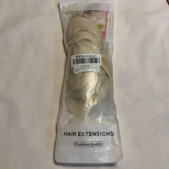 Blonde hair extension with invisible band 22 inch 5.3 ounce no clips - Picture 9 of 12
